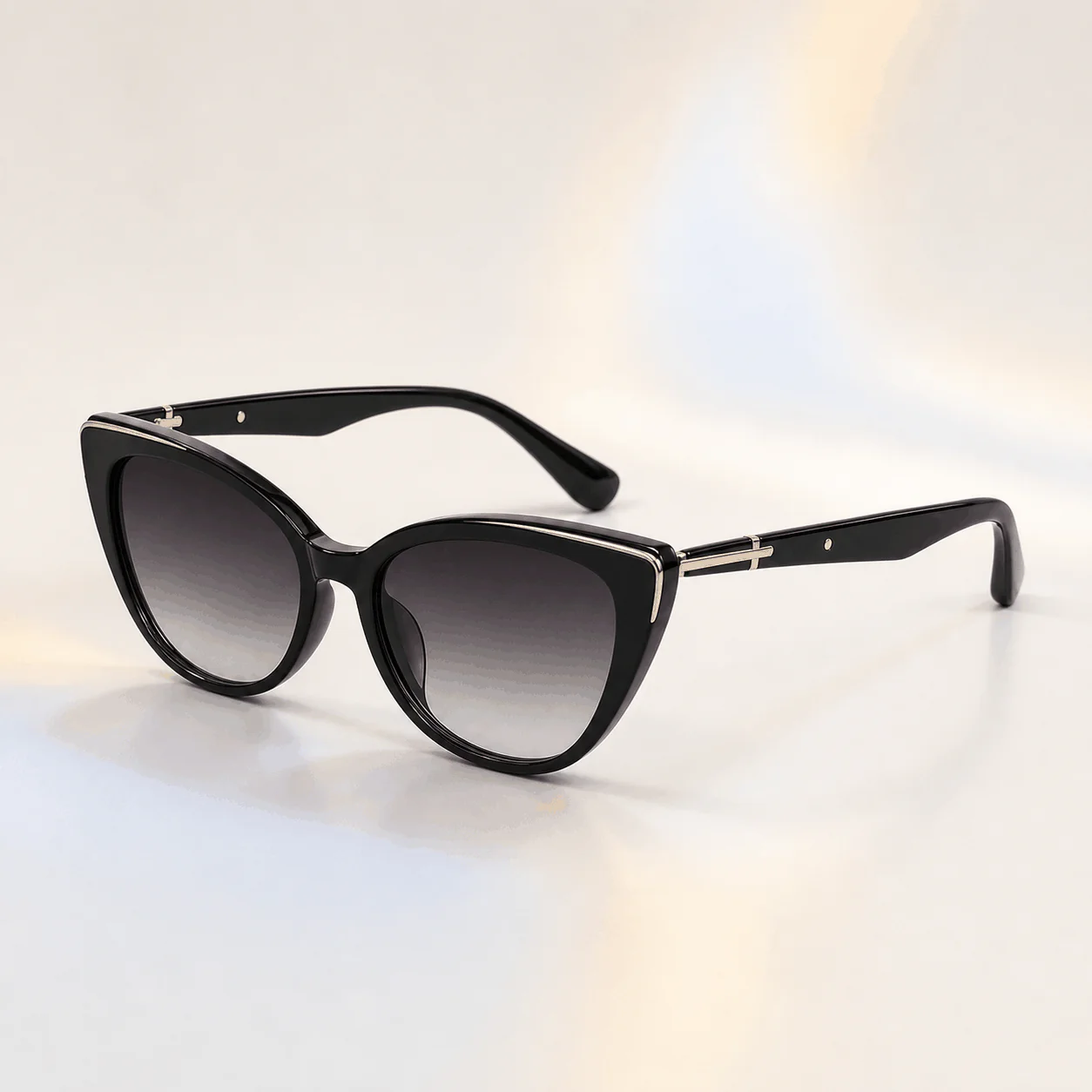 Avenue Cat Eye Sunglasses - Black Gold material detail