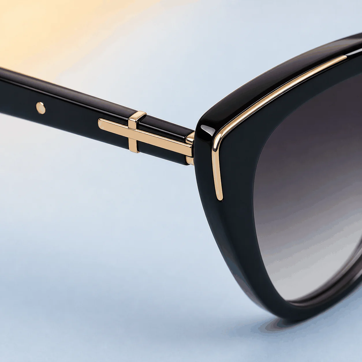 Avenue Cat Eye Sunglasses - Black Gold lifestyle view