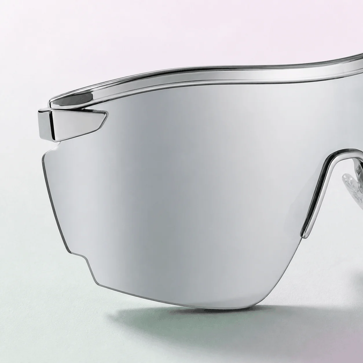 Chrome Rush Shield Sunglasses - Silver construction view