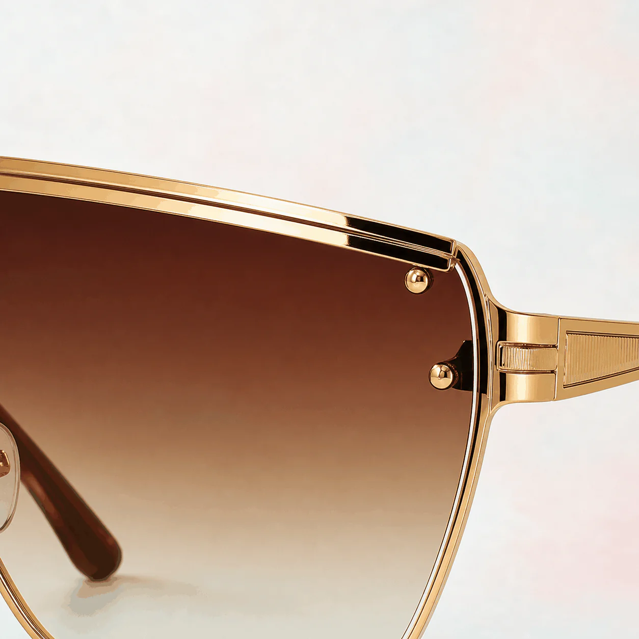 Crown Shield Sunglasses - Gold construction view