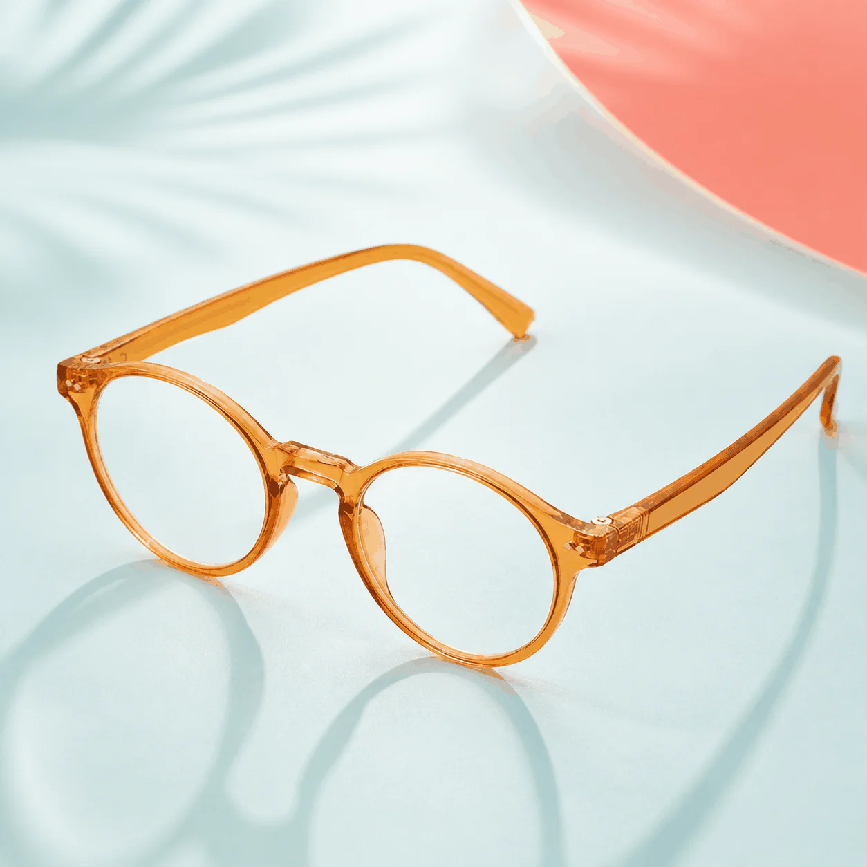 Footnote Reader Glasses - Amber material detail