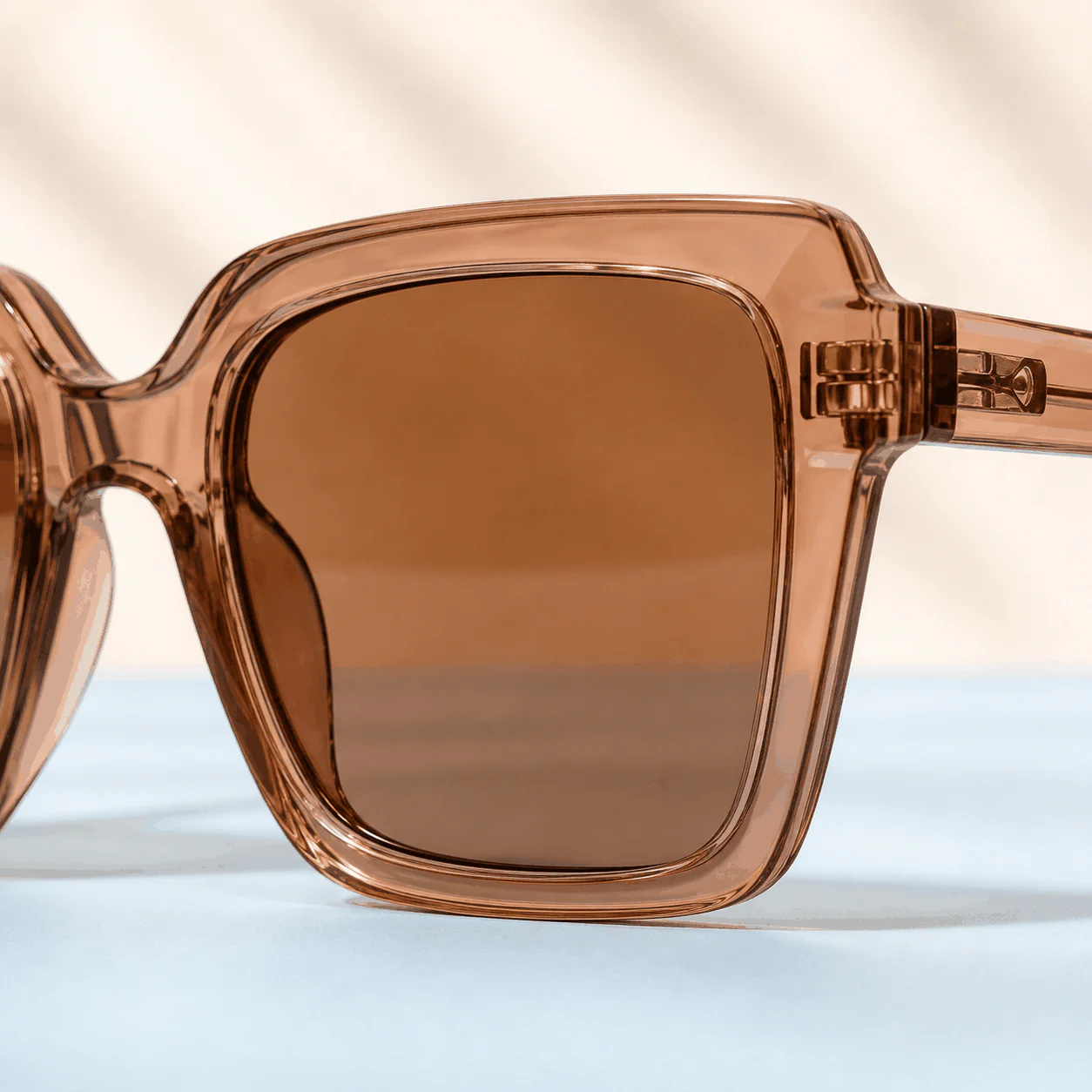 Jetset Square Sunglasses - Crystal Brown construction view
