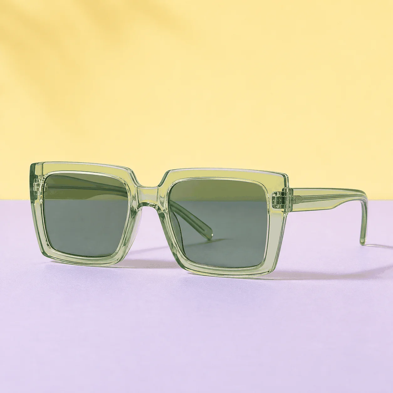 Studio Square Sunglasses - Clear Green