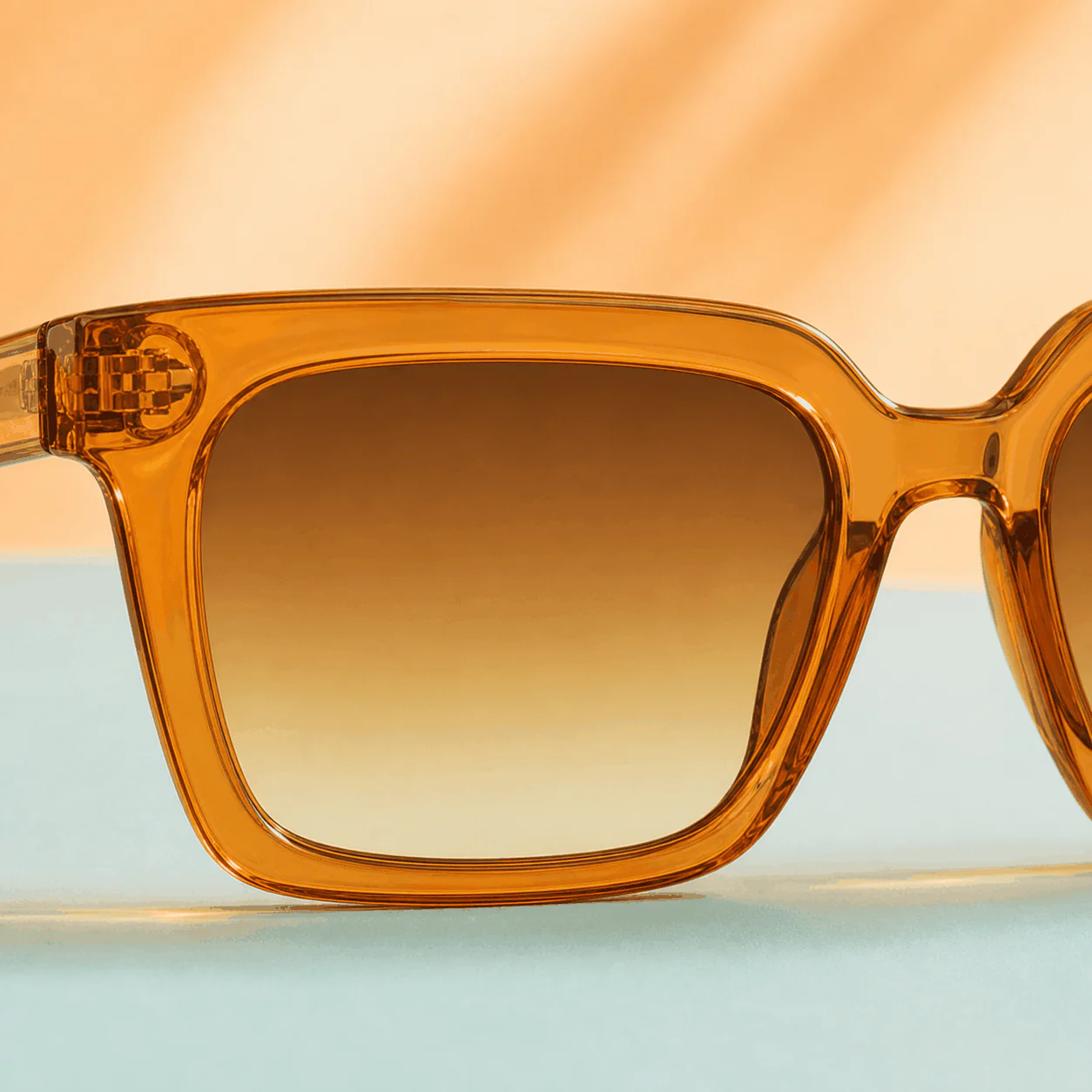Sunset Square Sunglasses - Amber construction view