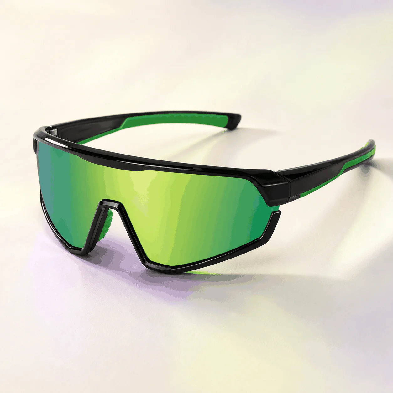 Trackline Shield Sunglasses - Black Green material detail